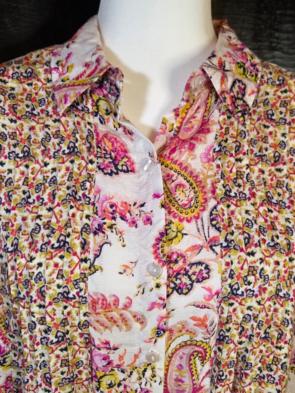 Jane & Delancey Floral Paisley Button-Up Blouse - NWOT - Size Medium - Picture 5 of 12